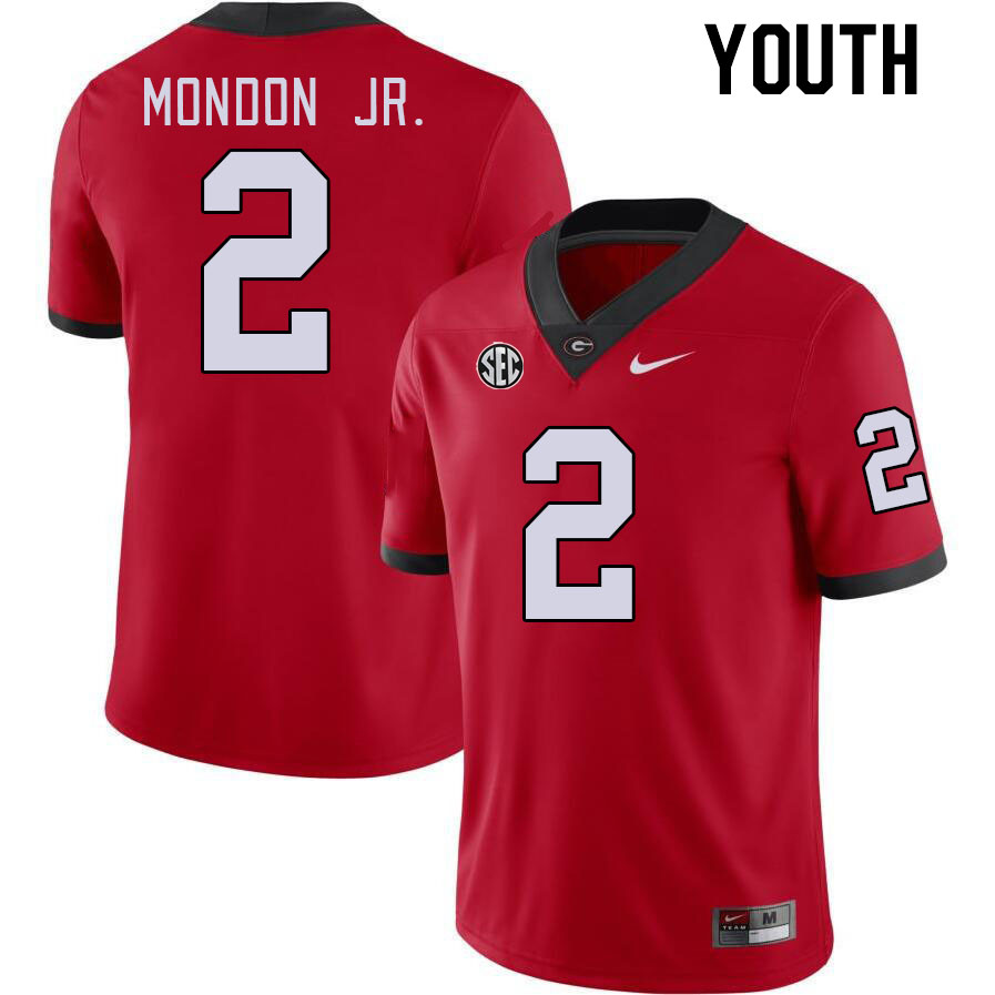 Youth #2 Smael Mondon Jr. Georgia Bulldogs College Football Jerseys Stitched-Red - Click Image to Close